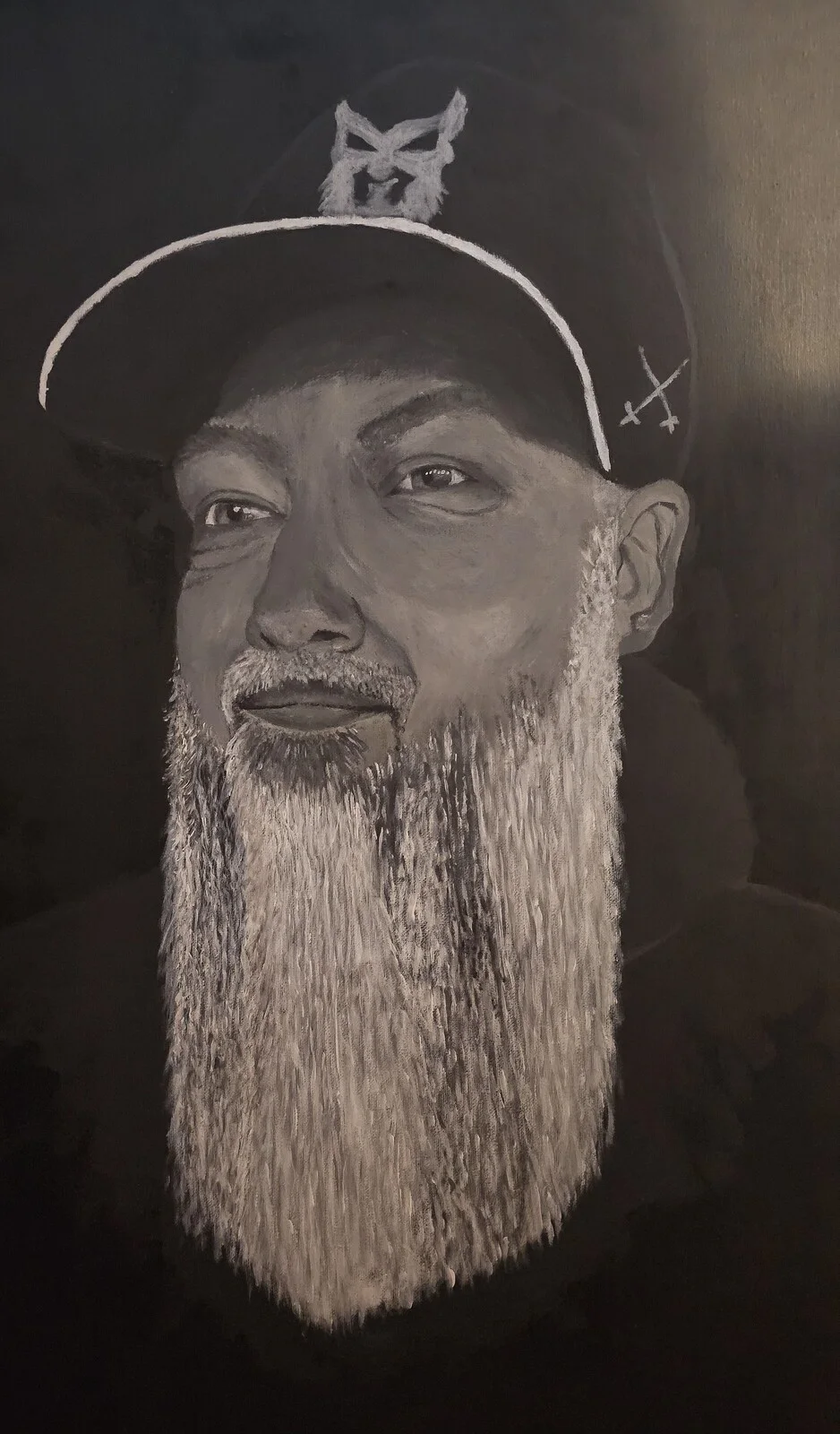 Akrylmålning Manen med skägget av Åsa Ehlin