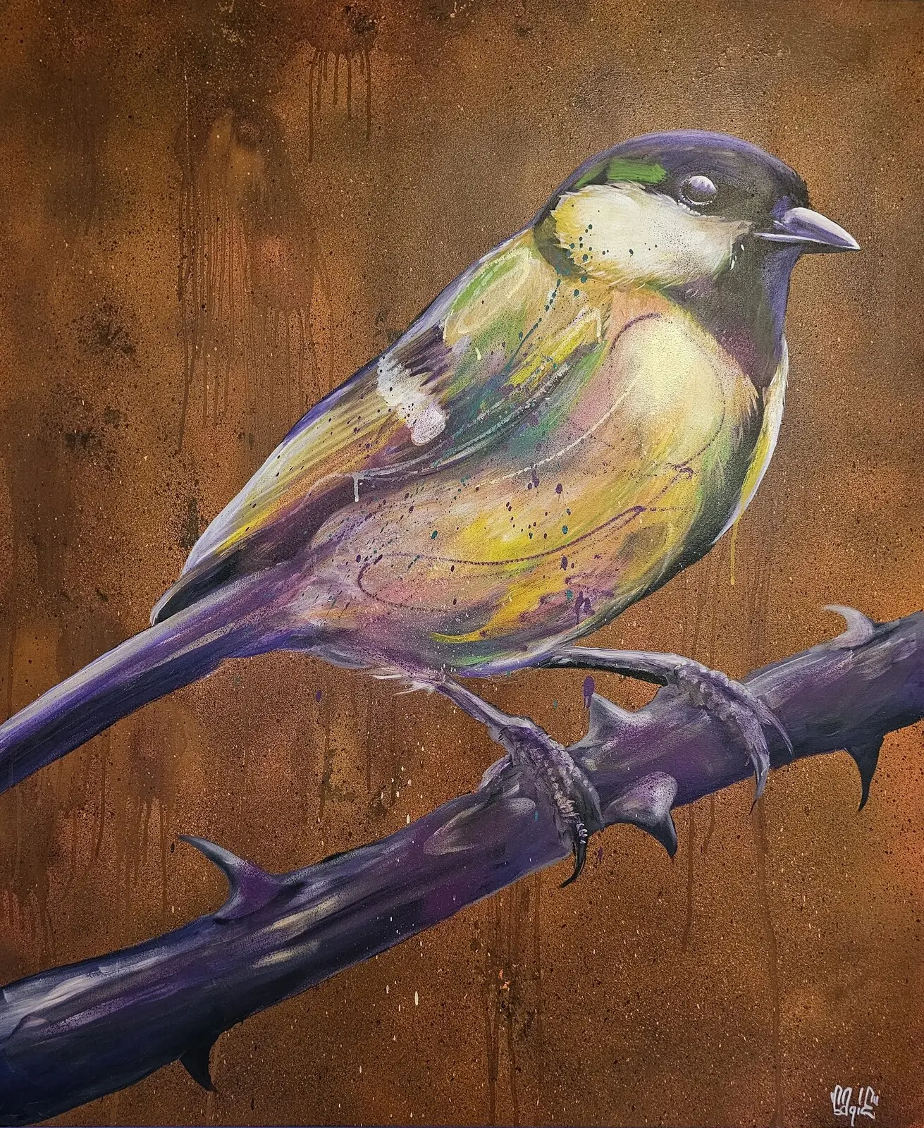 Akrylmålning Talgoxe av Christofer "Sagie" Siwertz-Svedjeby