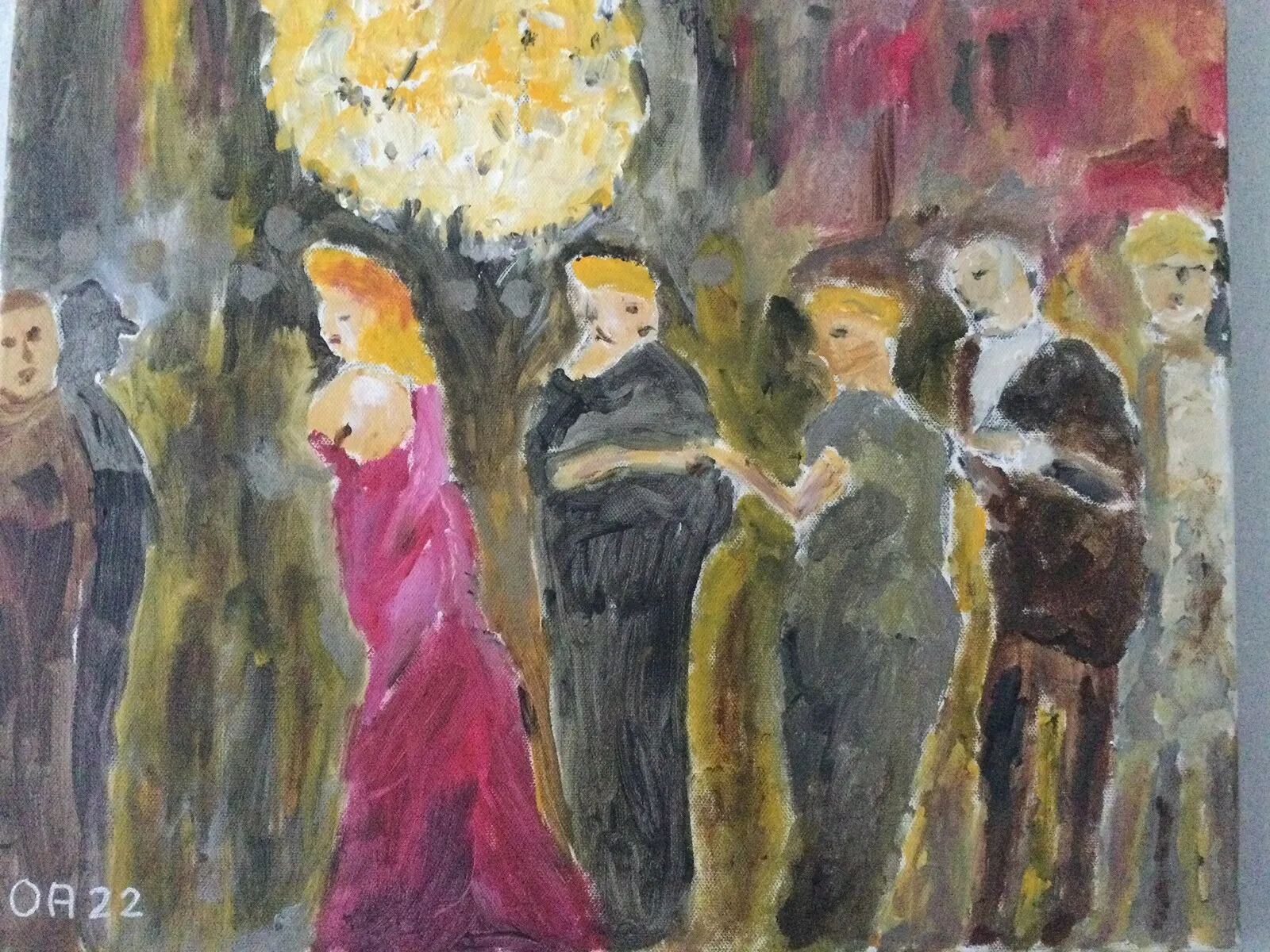 Akrylmålning Mingel av Olle Astemo