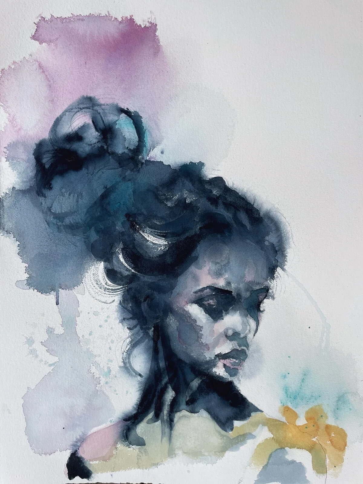 Akvarell Lou av Malin Ask