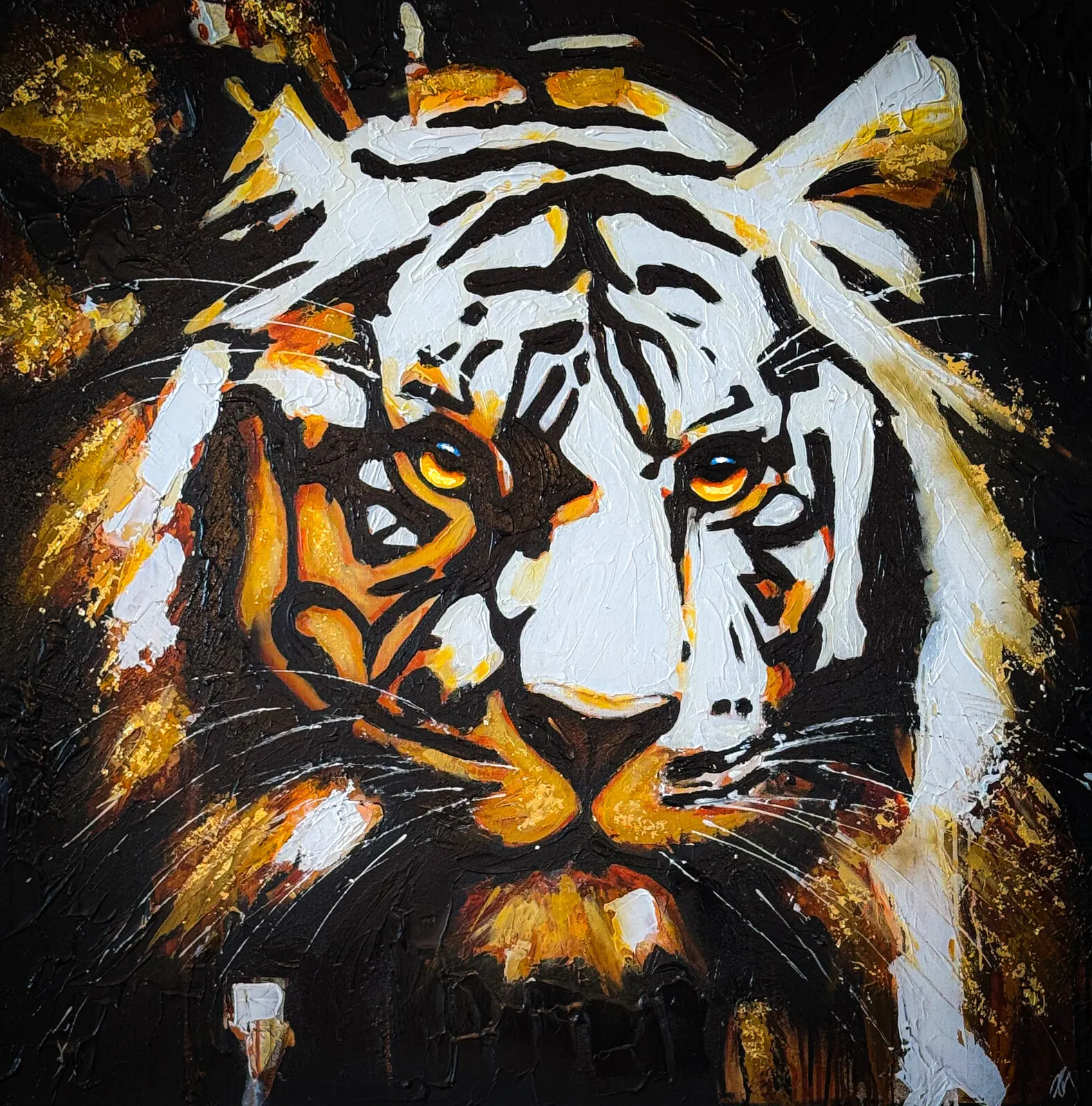 Akrylmålning The Tiger av Helena Valfridsson