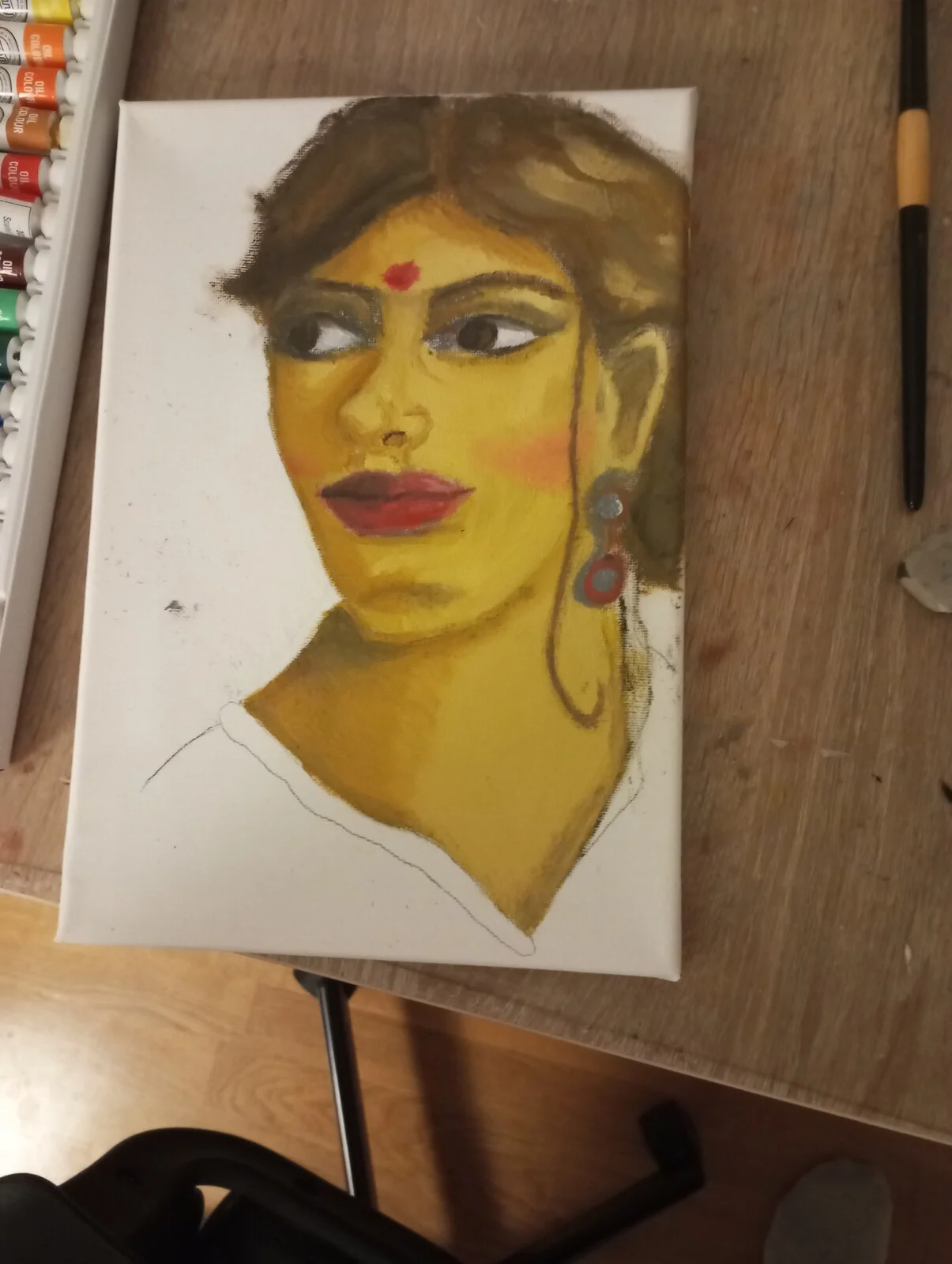 Oljemålning Indish woman av Helena Jansson