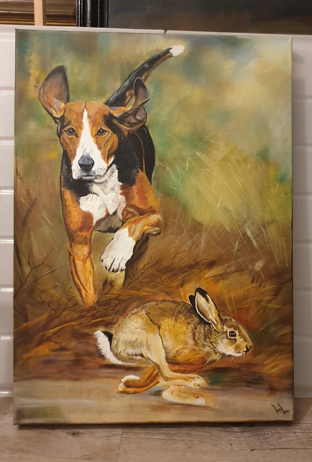 Oljemålning Hunted av Lisa Lidgren