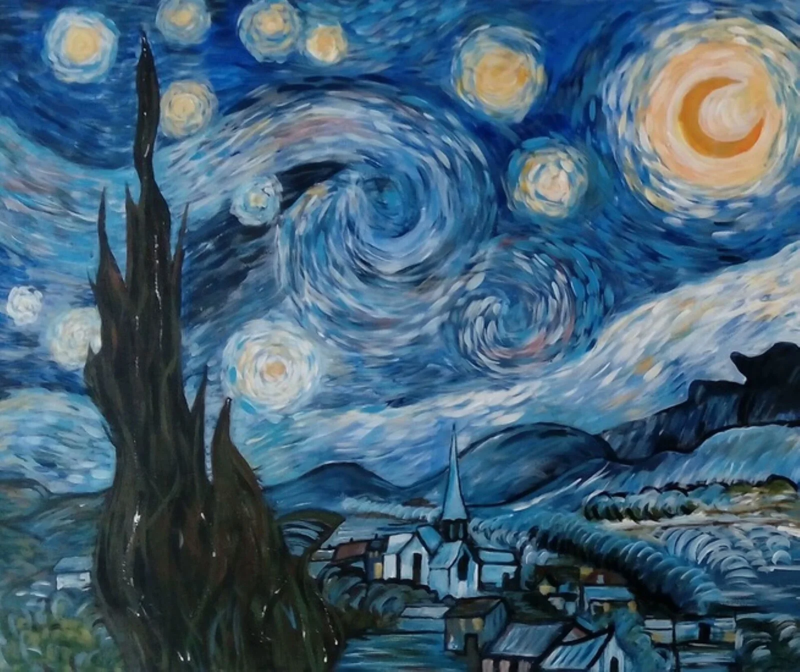 Akrylmålning Starry Night av Roland Rongen