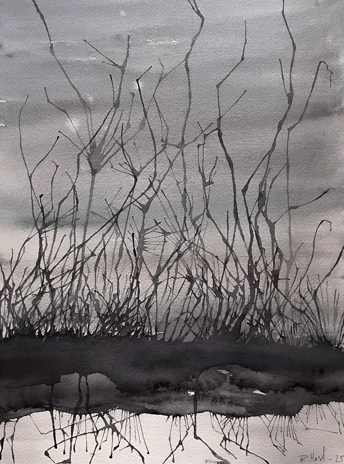 Akvarell Vildvuxet ll av Robin