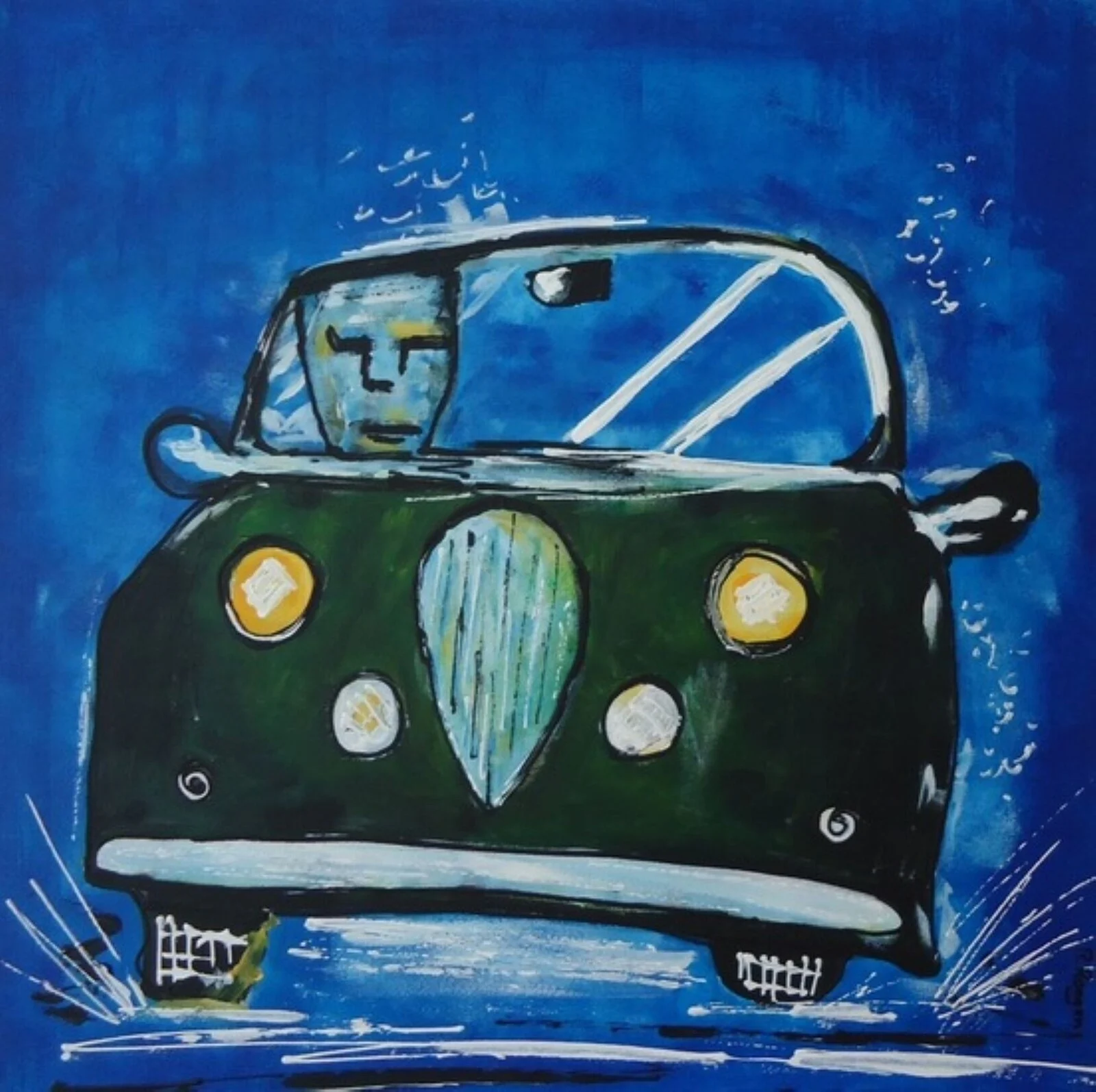 Akrylmålning Jaguar av Roland Rongen