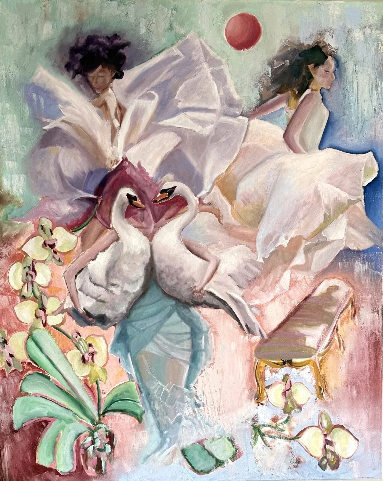 Oljemålning Svandans av Iselinn Olsen Ekerhult