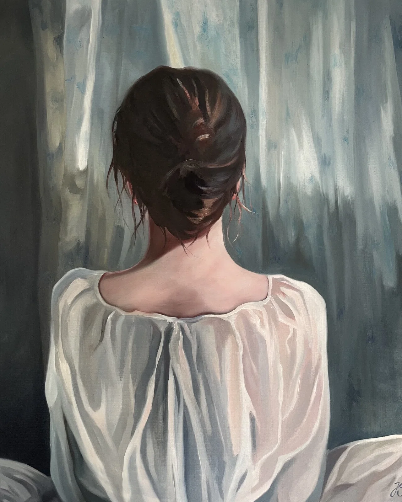 Oljemålning Silence in morning light av Jenny Söderlund