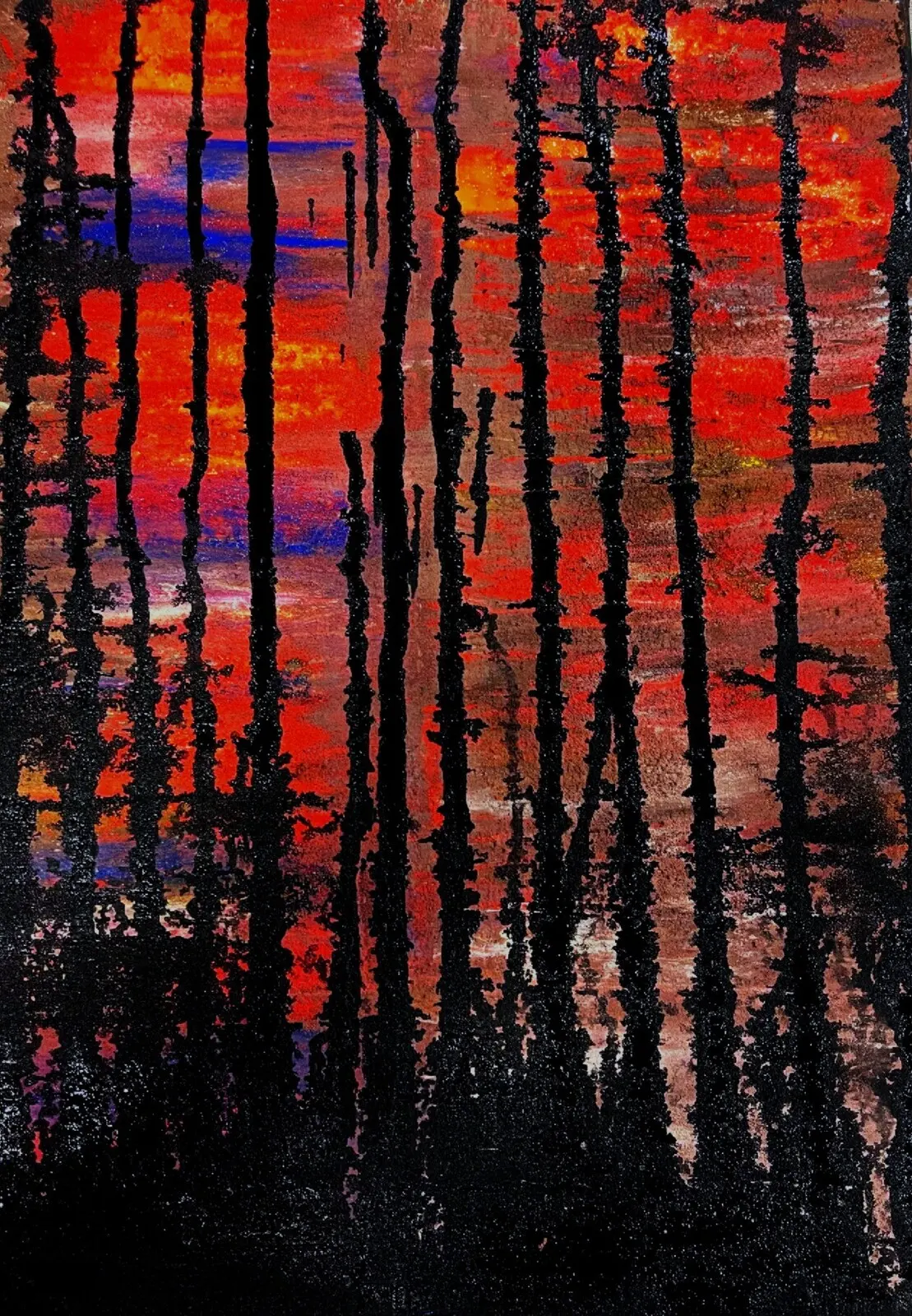 Akrylmålning After the fire av Margareta Stark