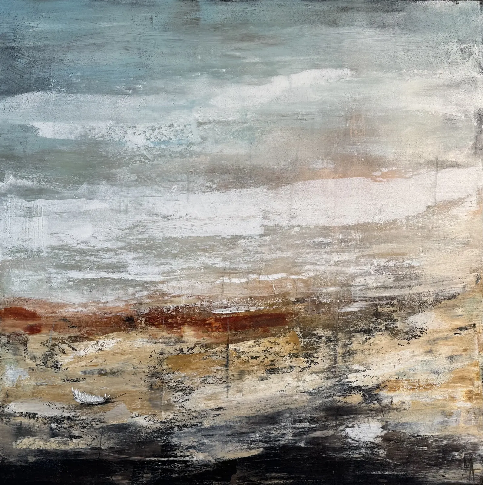 Akrylmålning Strandfynd 1 av Annette MA Stocker