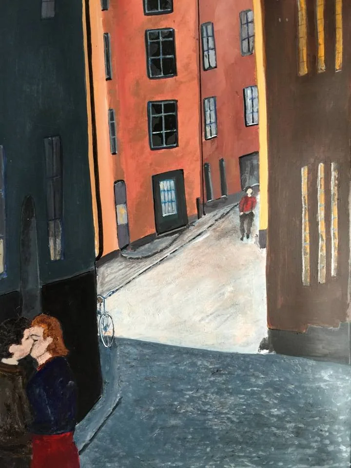 Akrylmålning Kärlek i Gamla Stan av Anders Gabrielsson