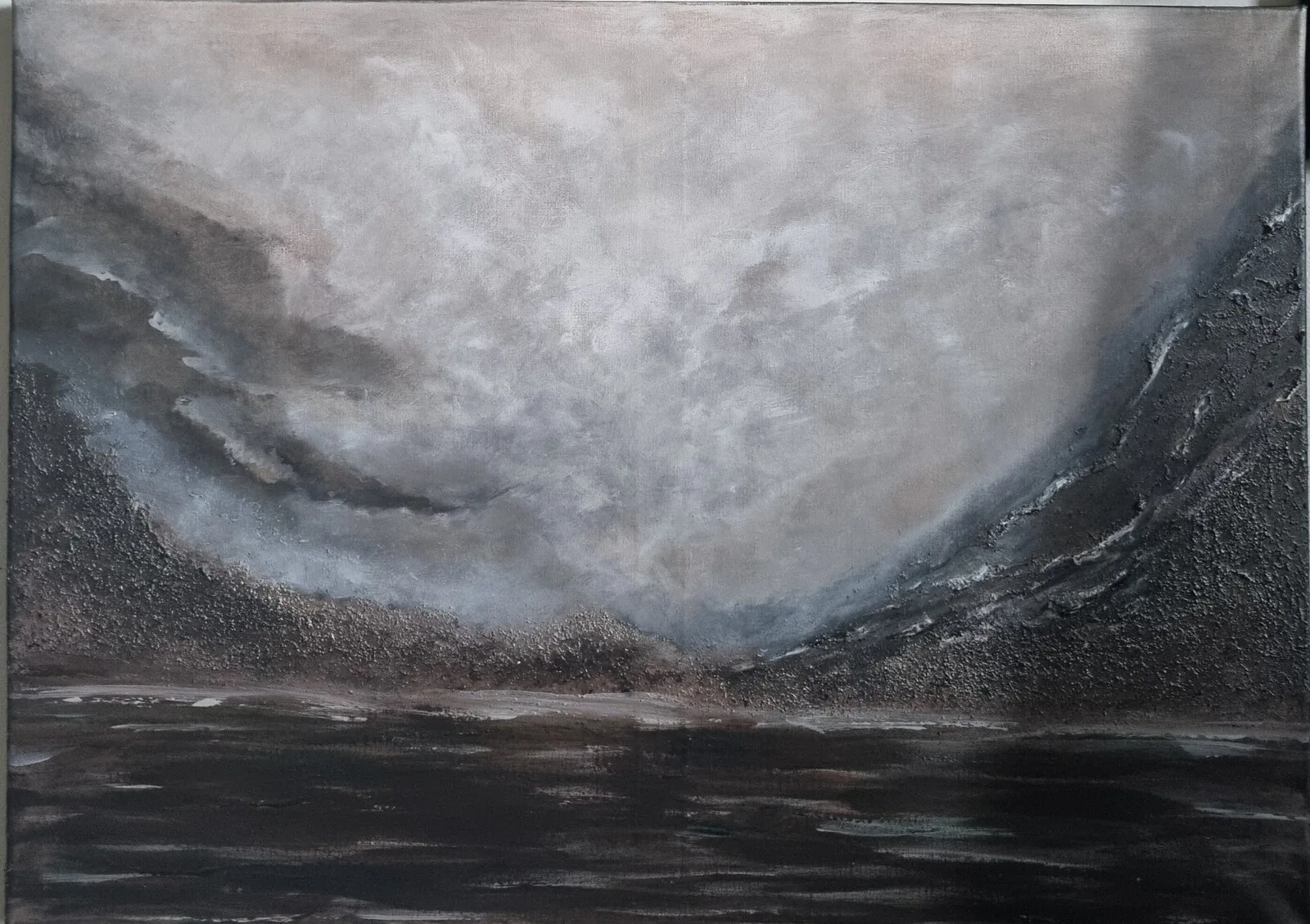 Abstrakt "Behind the Mountains" av Annsofi Alm