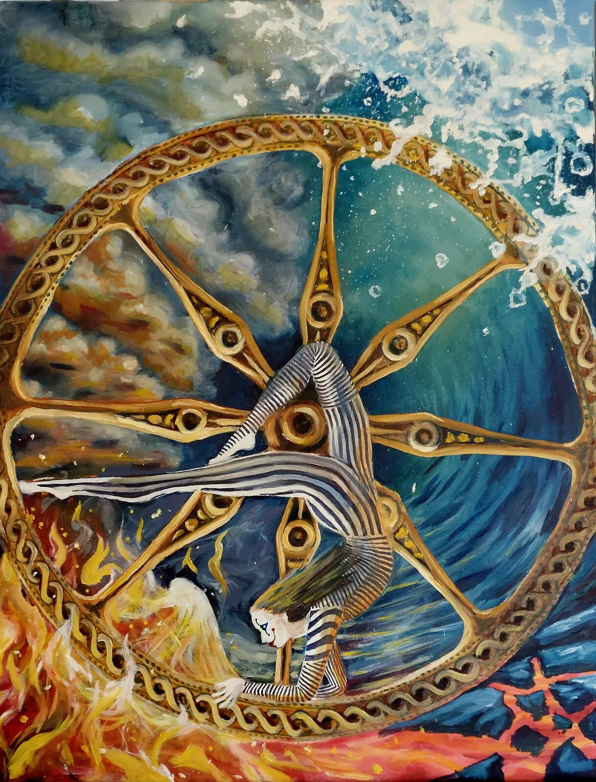 Oljemålning The Wheel av Renata Edin
