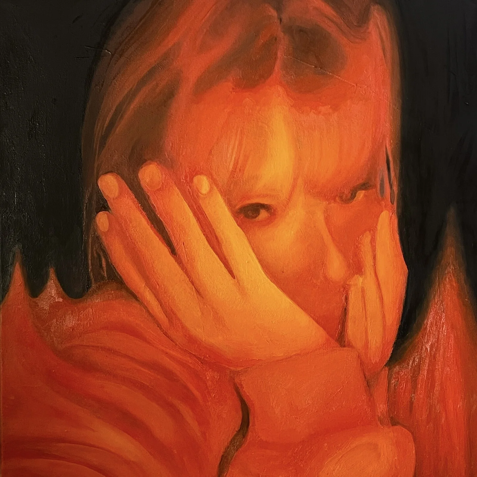 Oljemålning Your red light av Milosz Weglicki