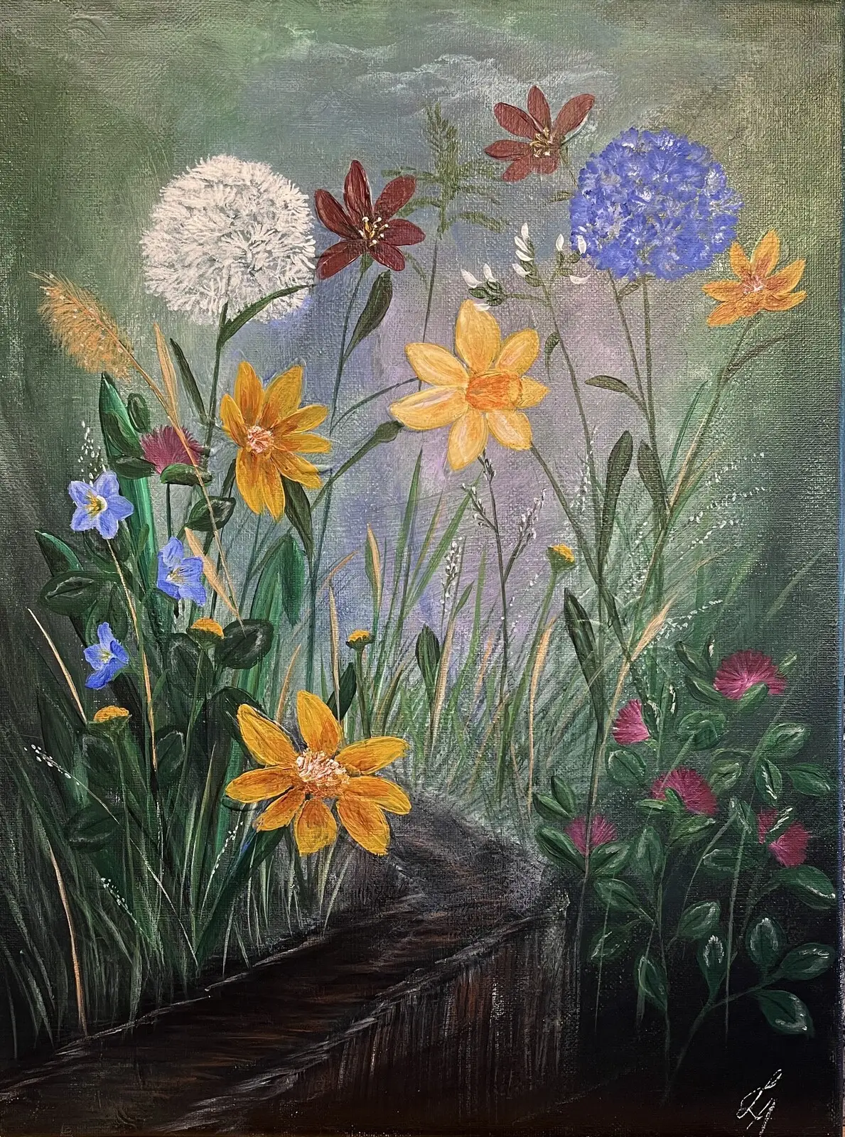 Akrylmålning Alice av Anette Lindenborg