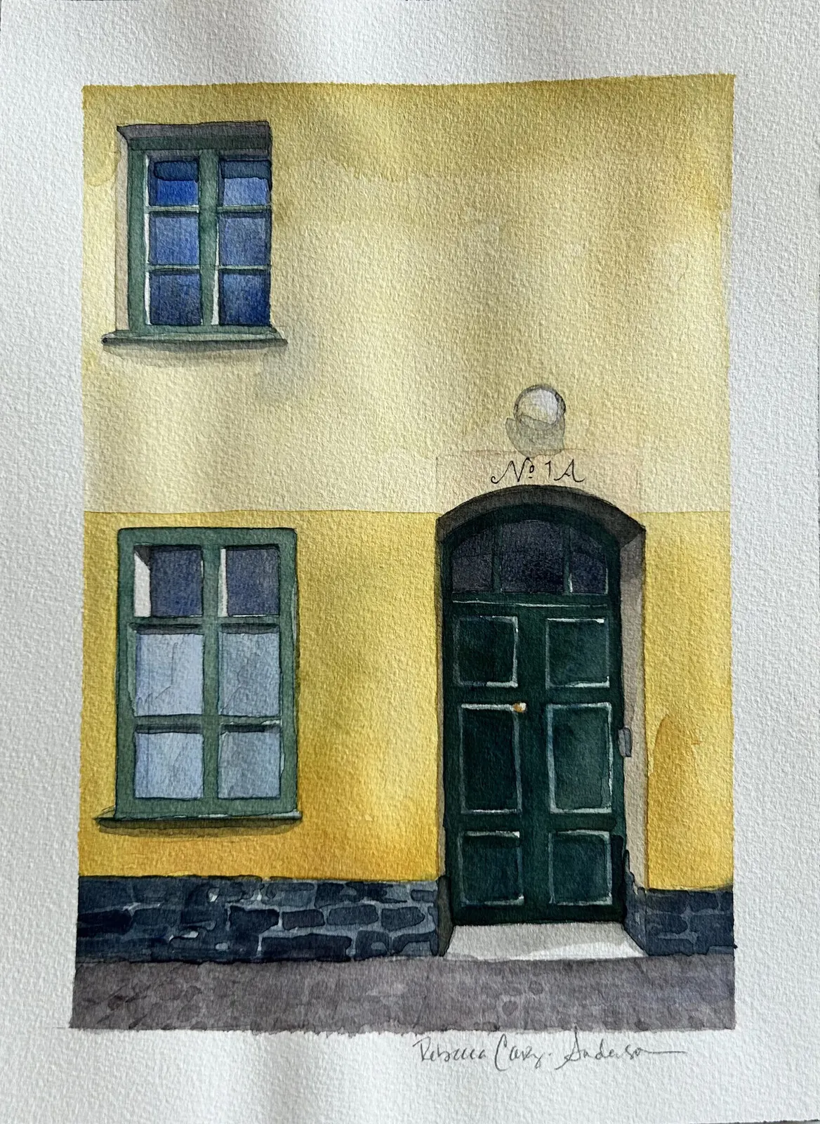 Akvarell Yellow No. 1A, Långholmen av Rebecca Cary