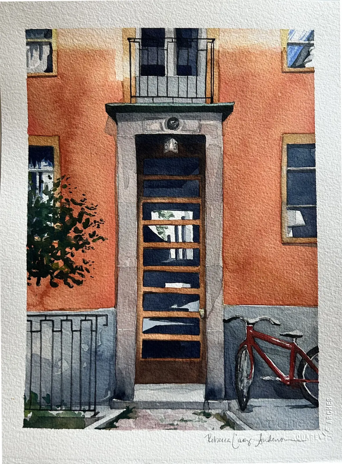 Akvarell Söder Door #3 av Rebecca Cary