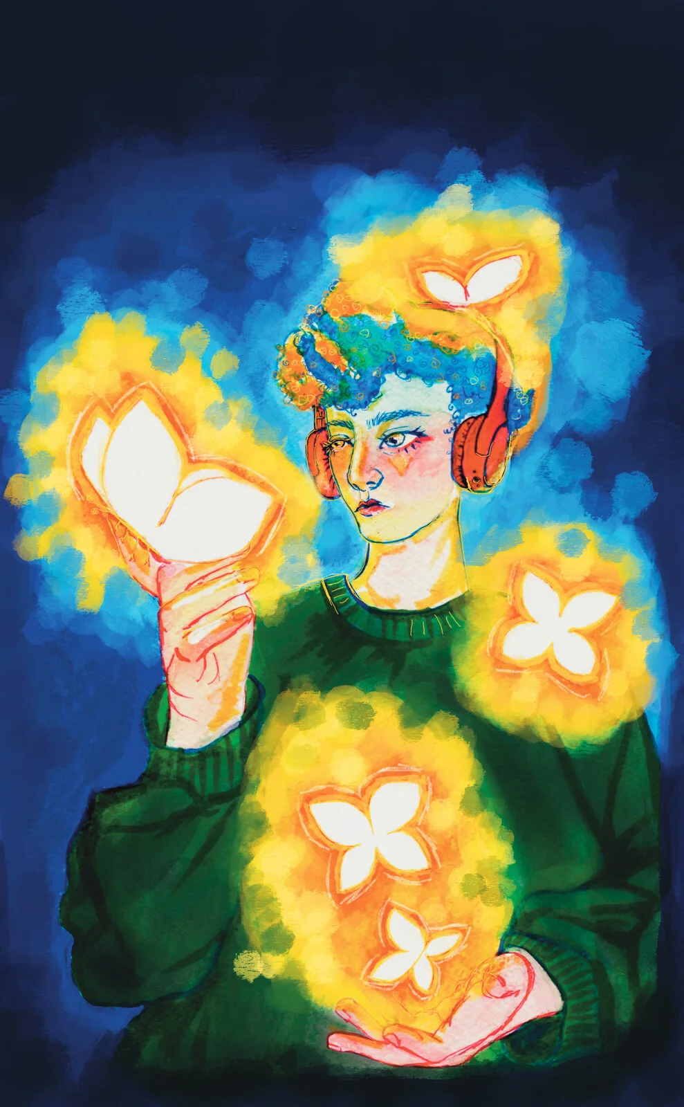 Akvarell Sinnesintryck av Ebba Wiesner