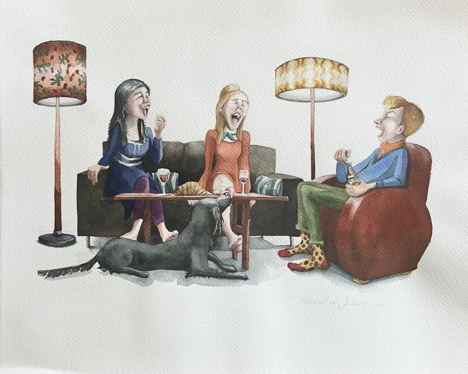 Akvarell Hors d'oeuvres av Rebecca Cary