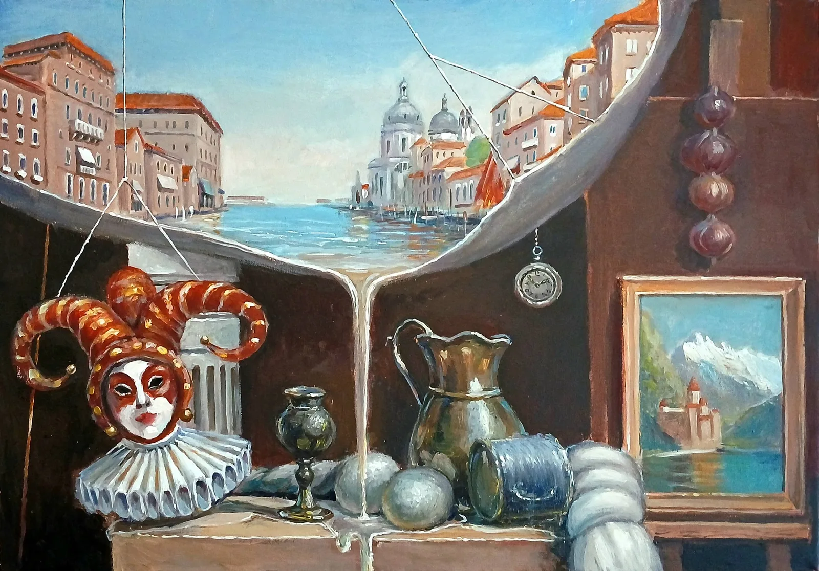 Oljemålning Memories of Venice av Dimitri Zukov