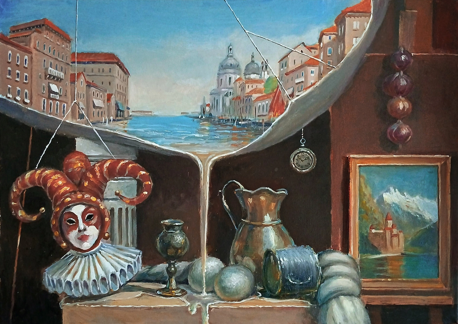 Oljemålning Memories of Venice av Dimitri Zukov
