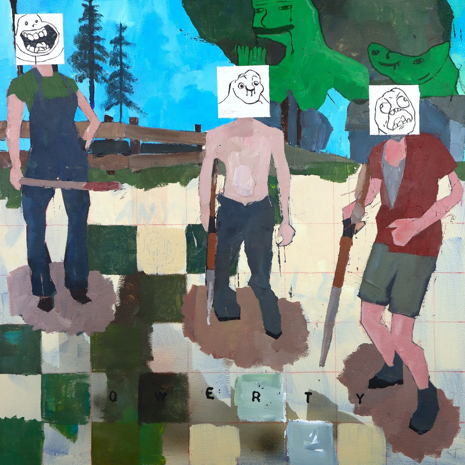 Akrylmålning Kommentarsfält av Jens Fjaestad