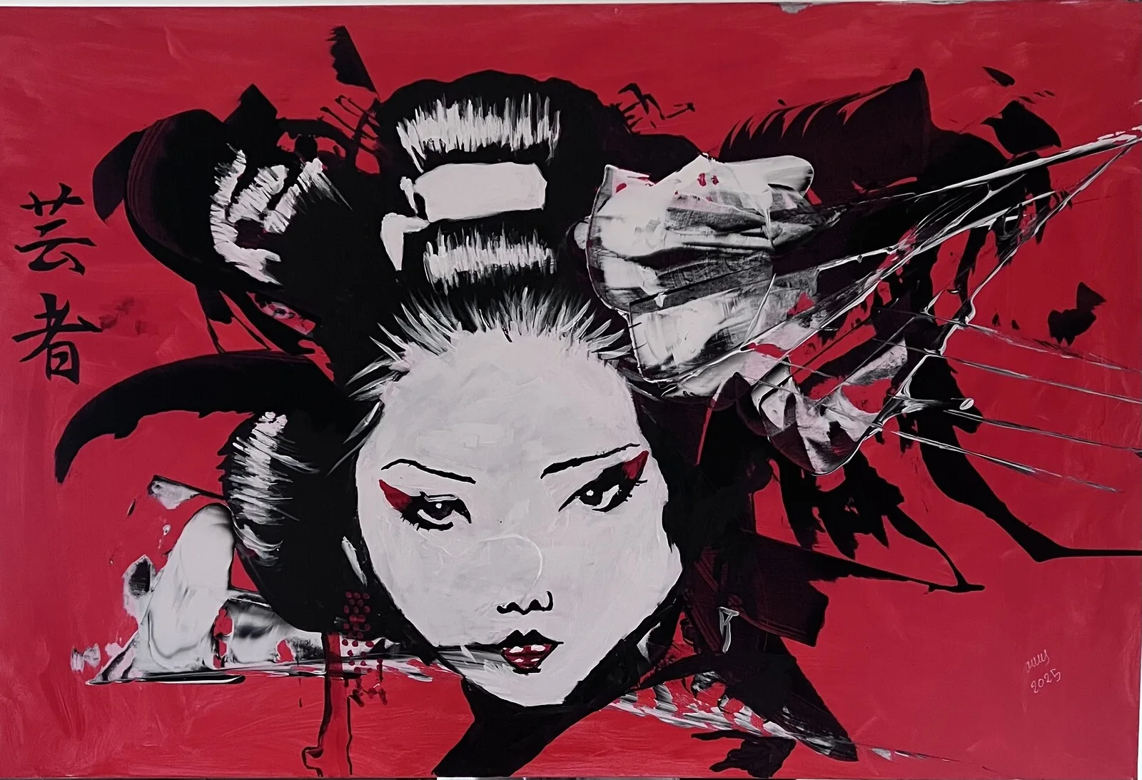 Akrylmålning Geisha av Jonas Kihlman