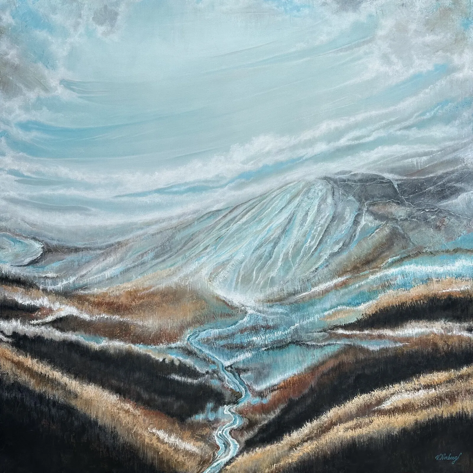 Akrylmålning Glacial veins av Vivecka Norberg