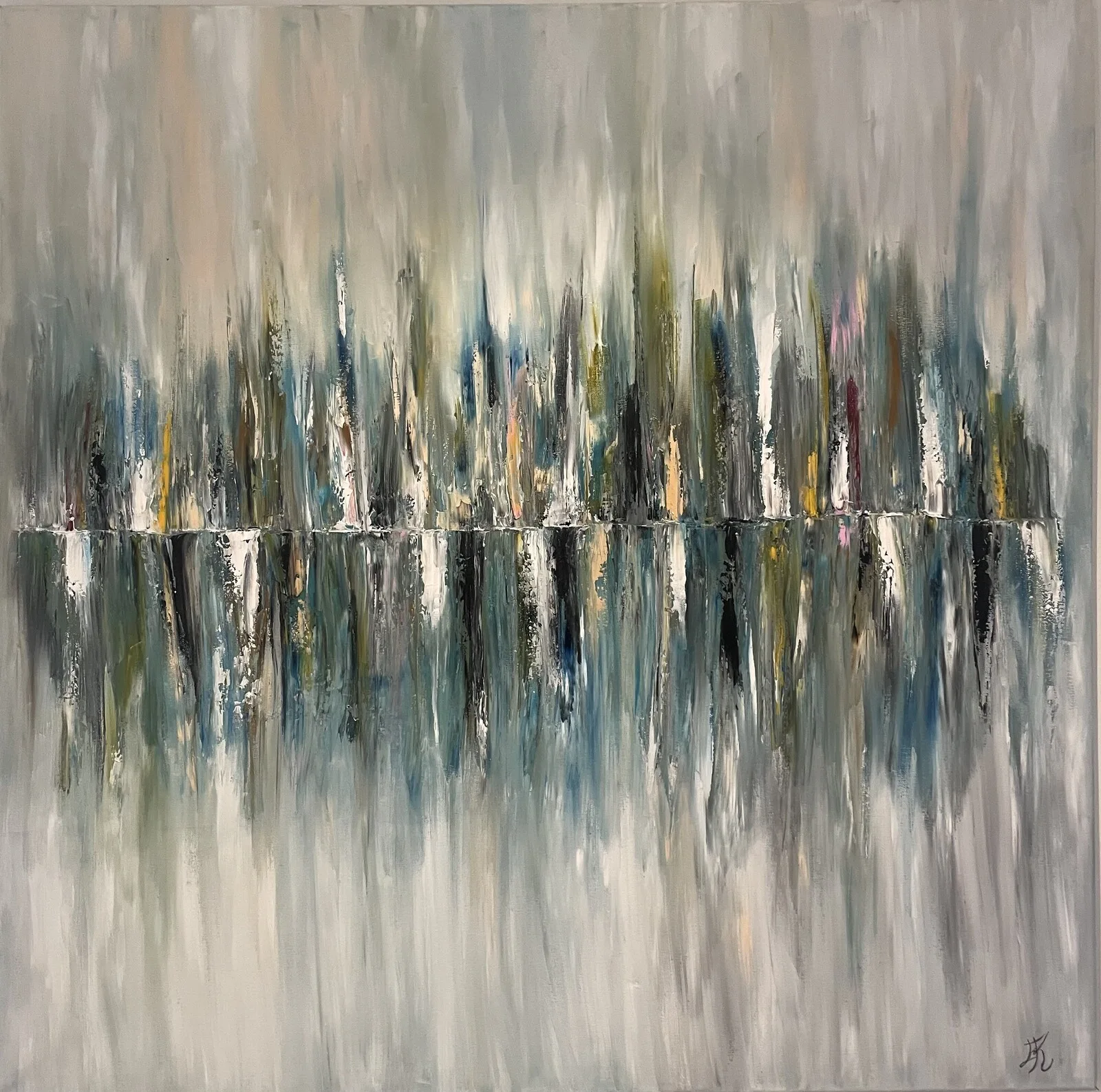 Oljemålning Awakening ¨by the Lake av Eidi Krüger Lilliesköld