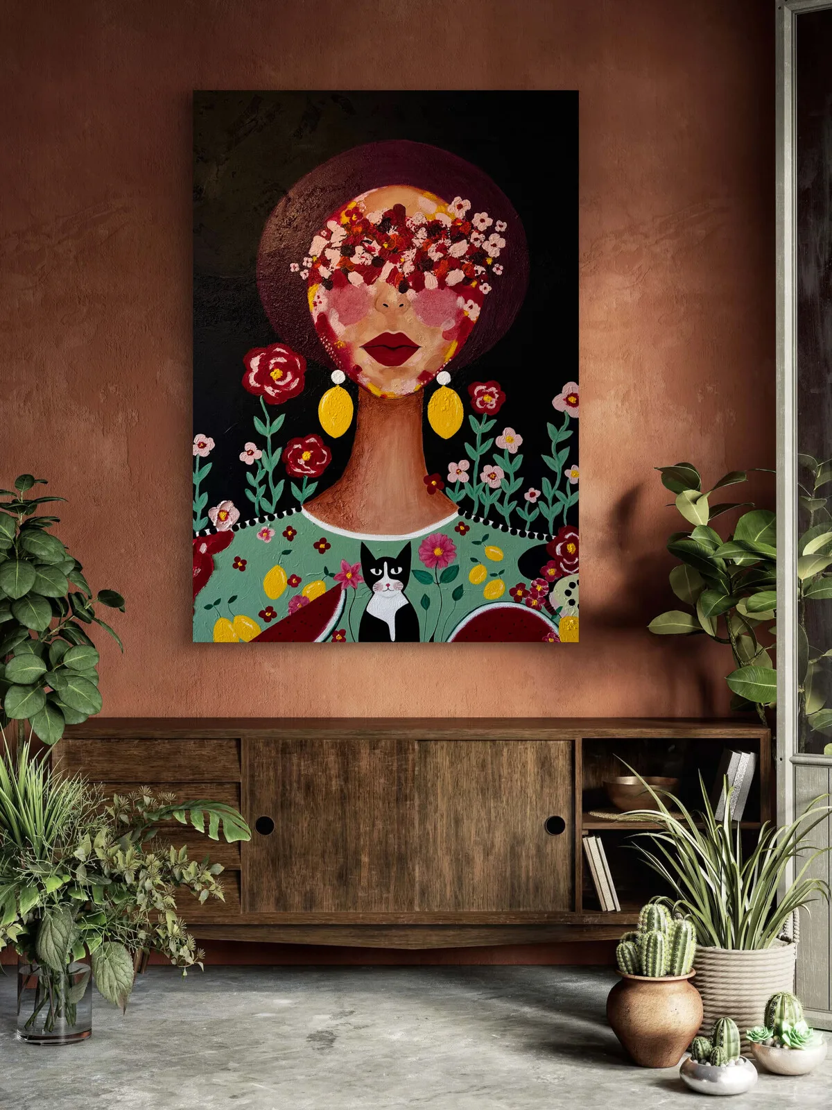 Akrylmålning Ishani & Väktaren av Qendresa Shatri