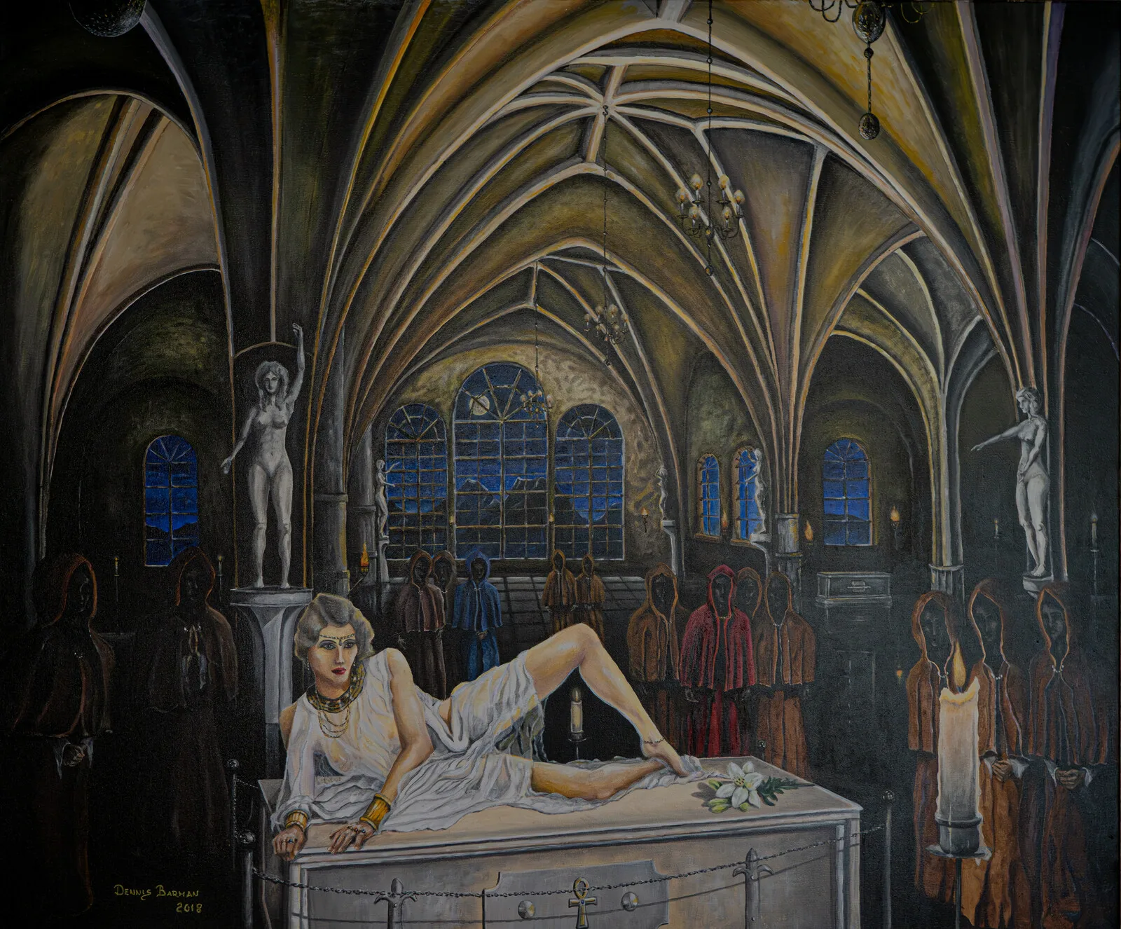 Akrylmålning Utmaningen, The Challenge av Dennis Barman