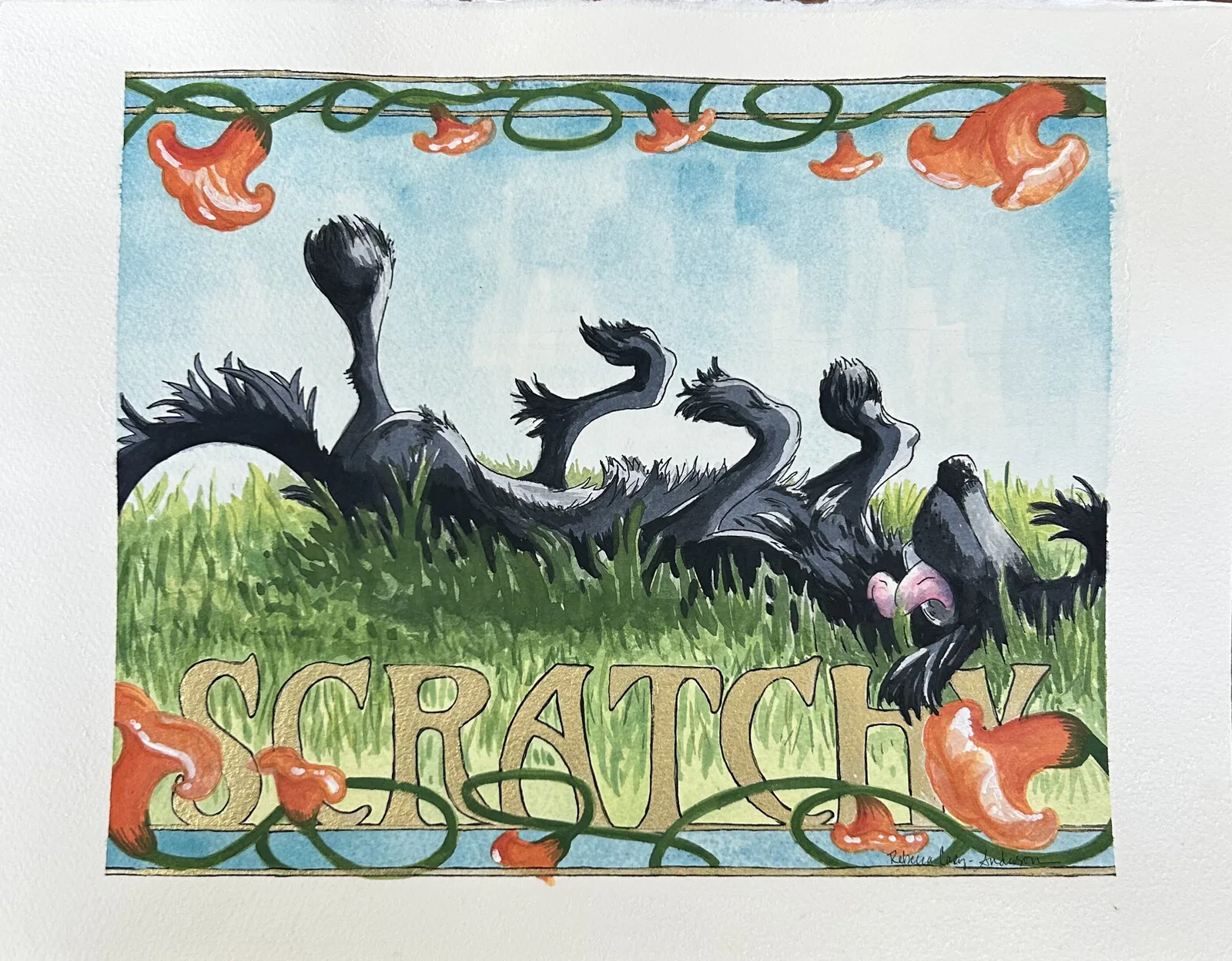 Akvarell Scratch av Rebecca Cary