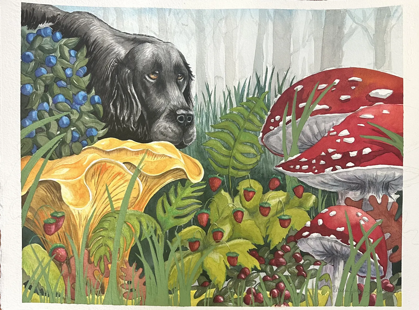 Akvarell A Walk in the Woods av Rebecca Cary