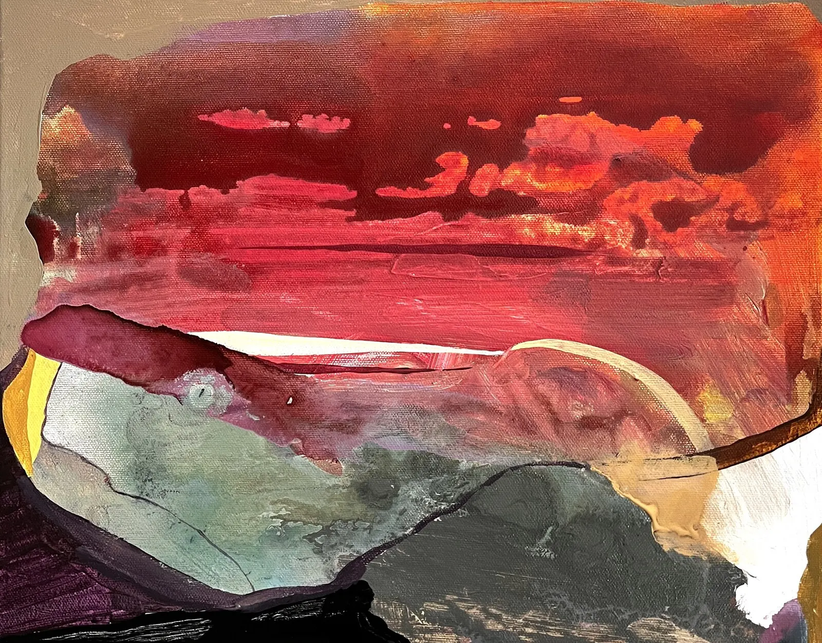 Akrylmålning Serpent and death av Thomas Håkansson