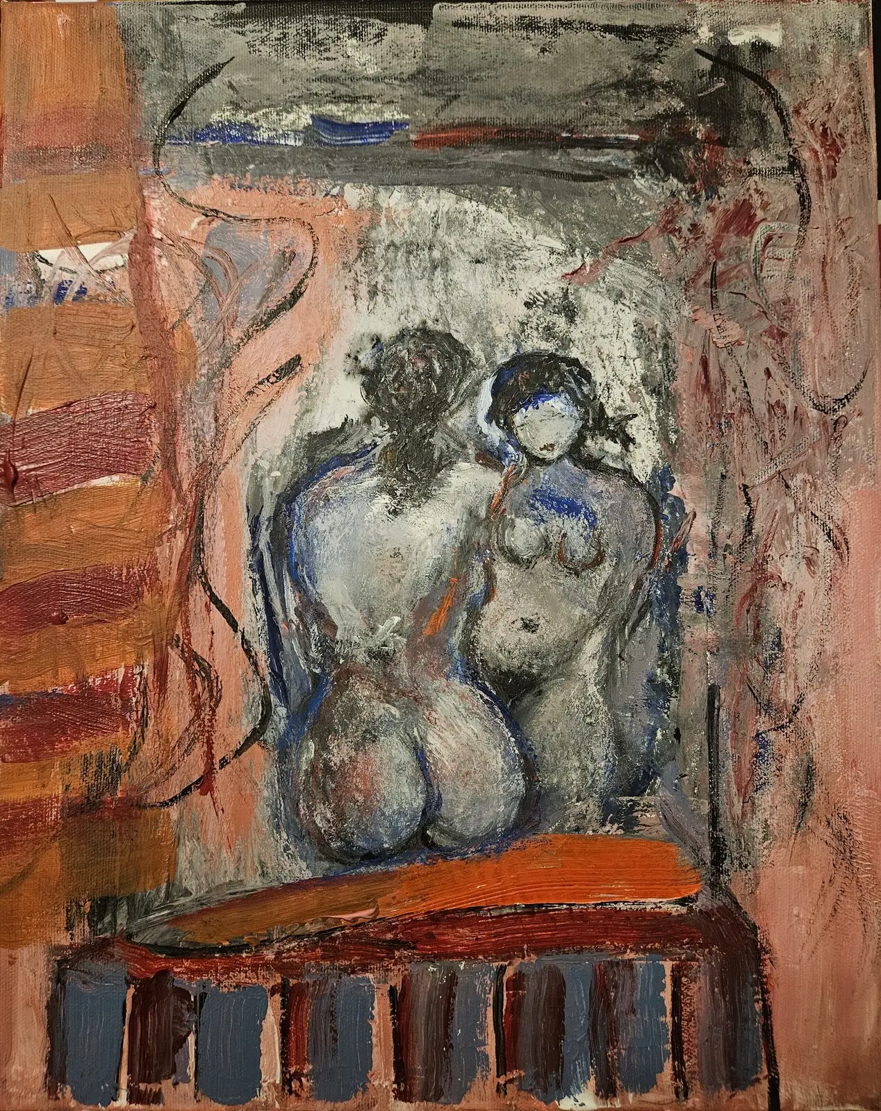 Akrylmålning Tyst begär 1. Akryl på duk. av Marta Monguillot