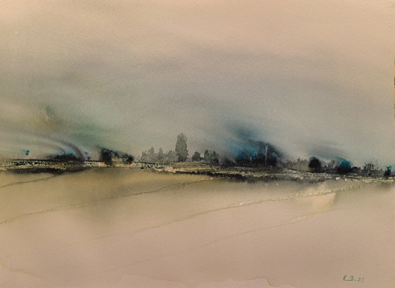 Akvarell Landskap No 129 av Krister Björklund