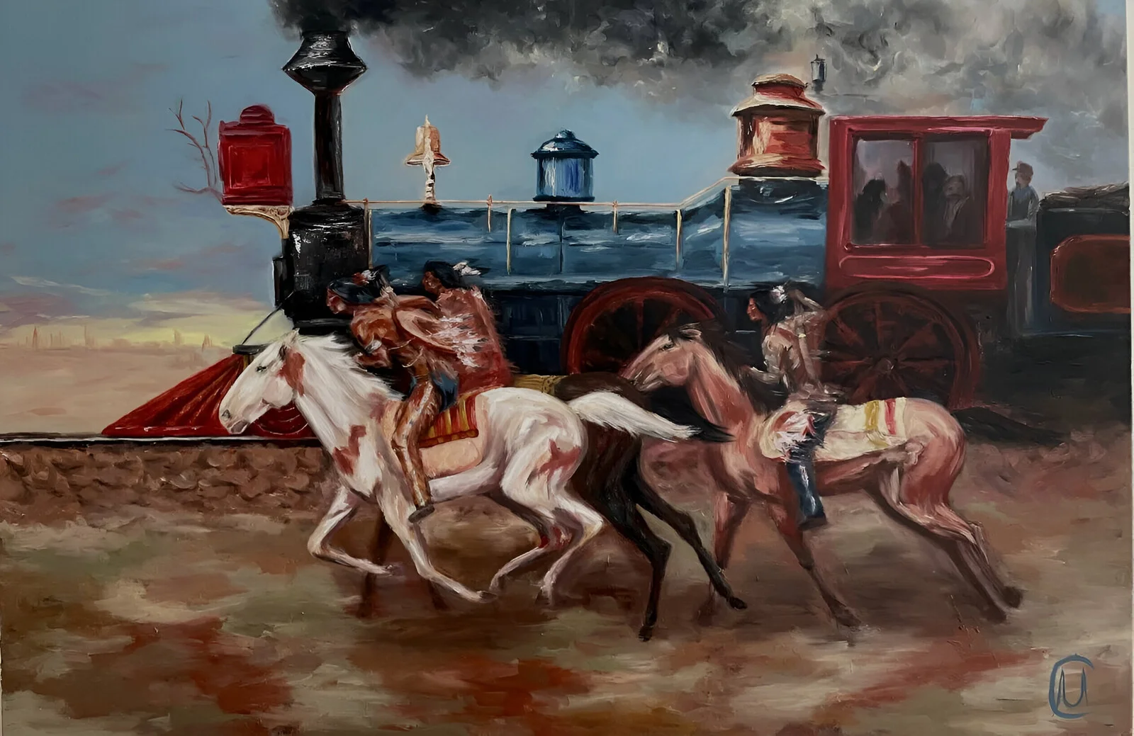 Oljemålning End of freedom av Mariia Svietlichna