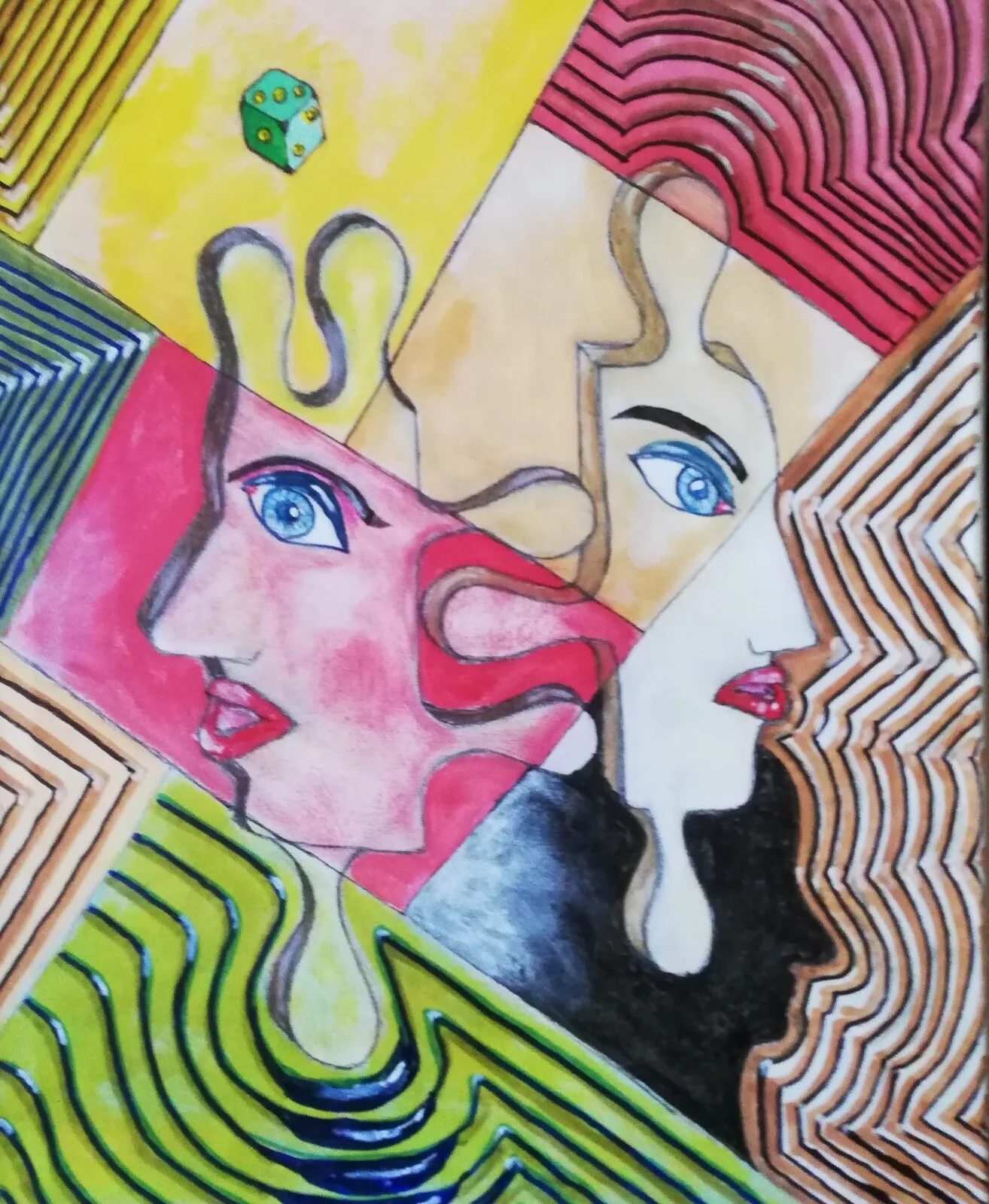 Akrylmålning Icke kompatibla relationer av Håkan Segerholm