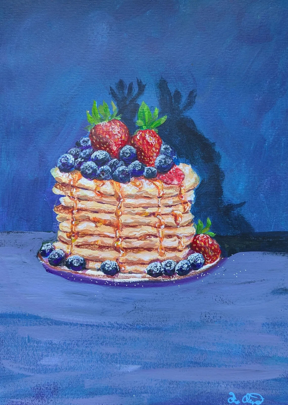 Akrylmålning Frukostdax av Mia Älegård