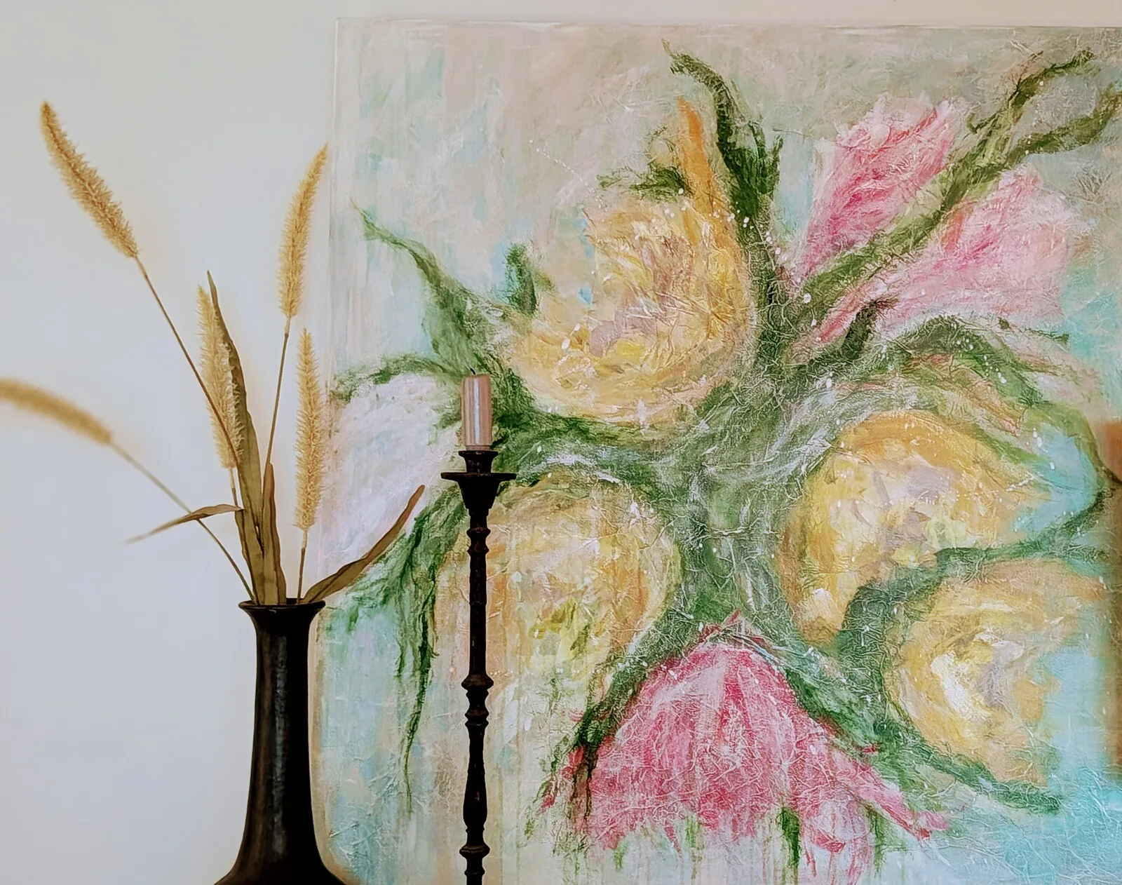 Akrylmålning Blomstertid av Camilla Bruhn