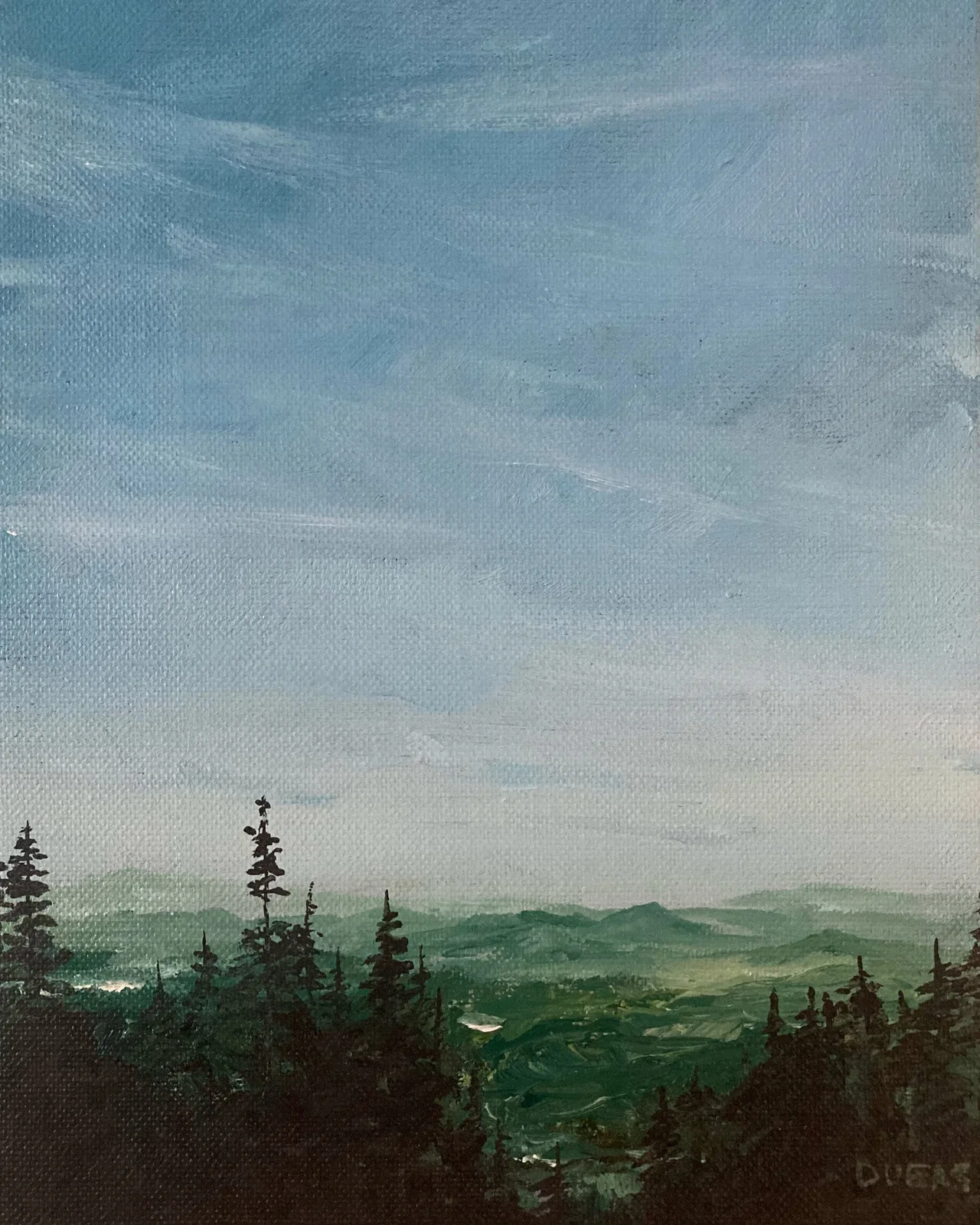 Oljemålning View from Orford av Zachary Dugas
