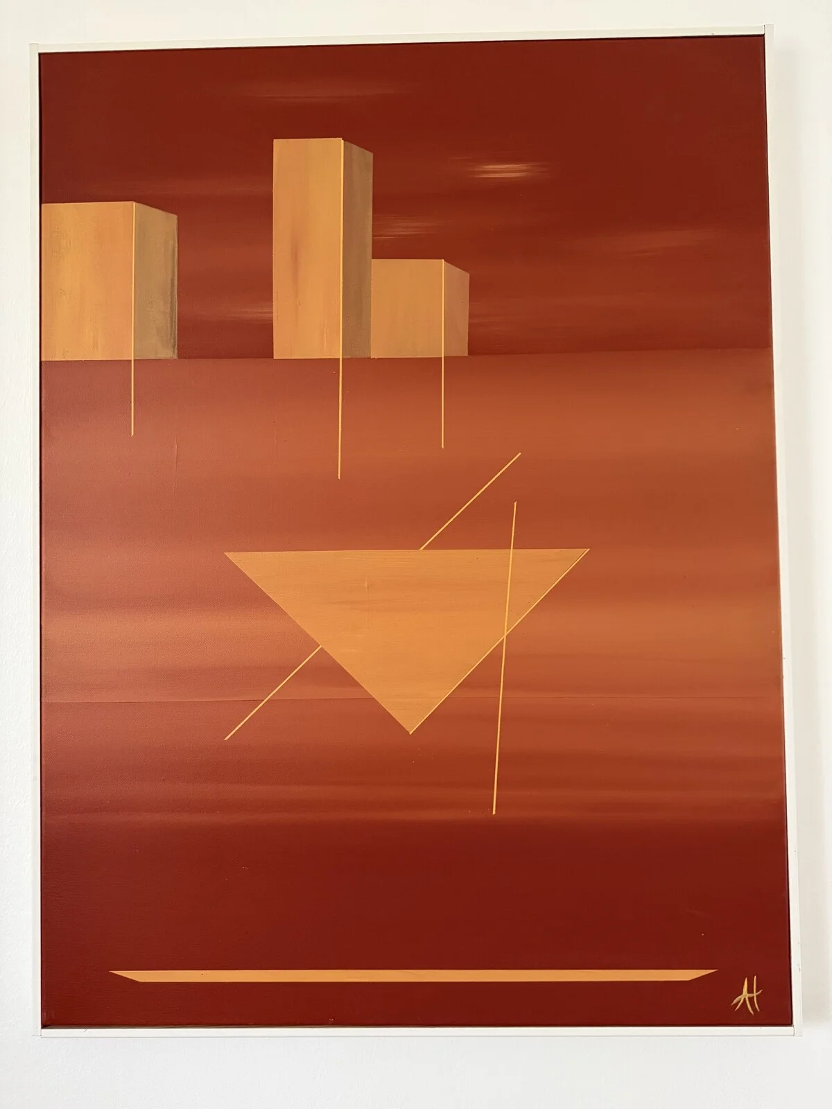 Akrylmålning Röd Gryning av Anna Halonen