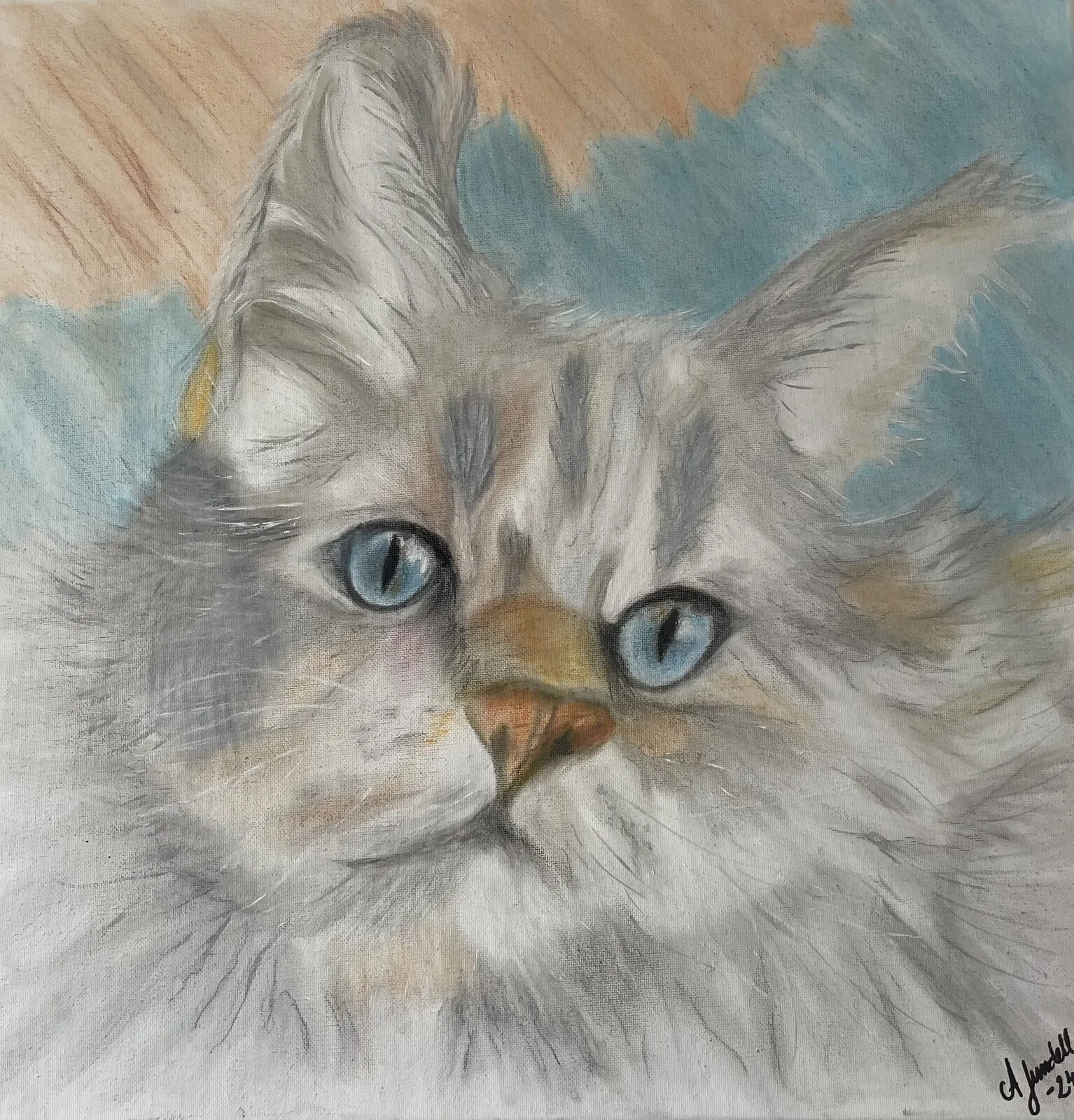 Akrylmålning Look into my eyes av Anki Lundell