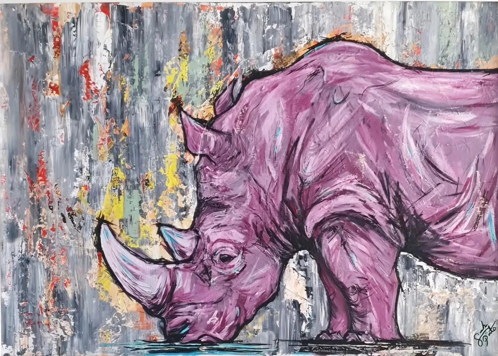 Akrylmålning Gentle Giant av Sarah Pinto