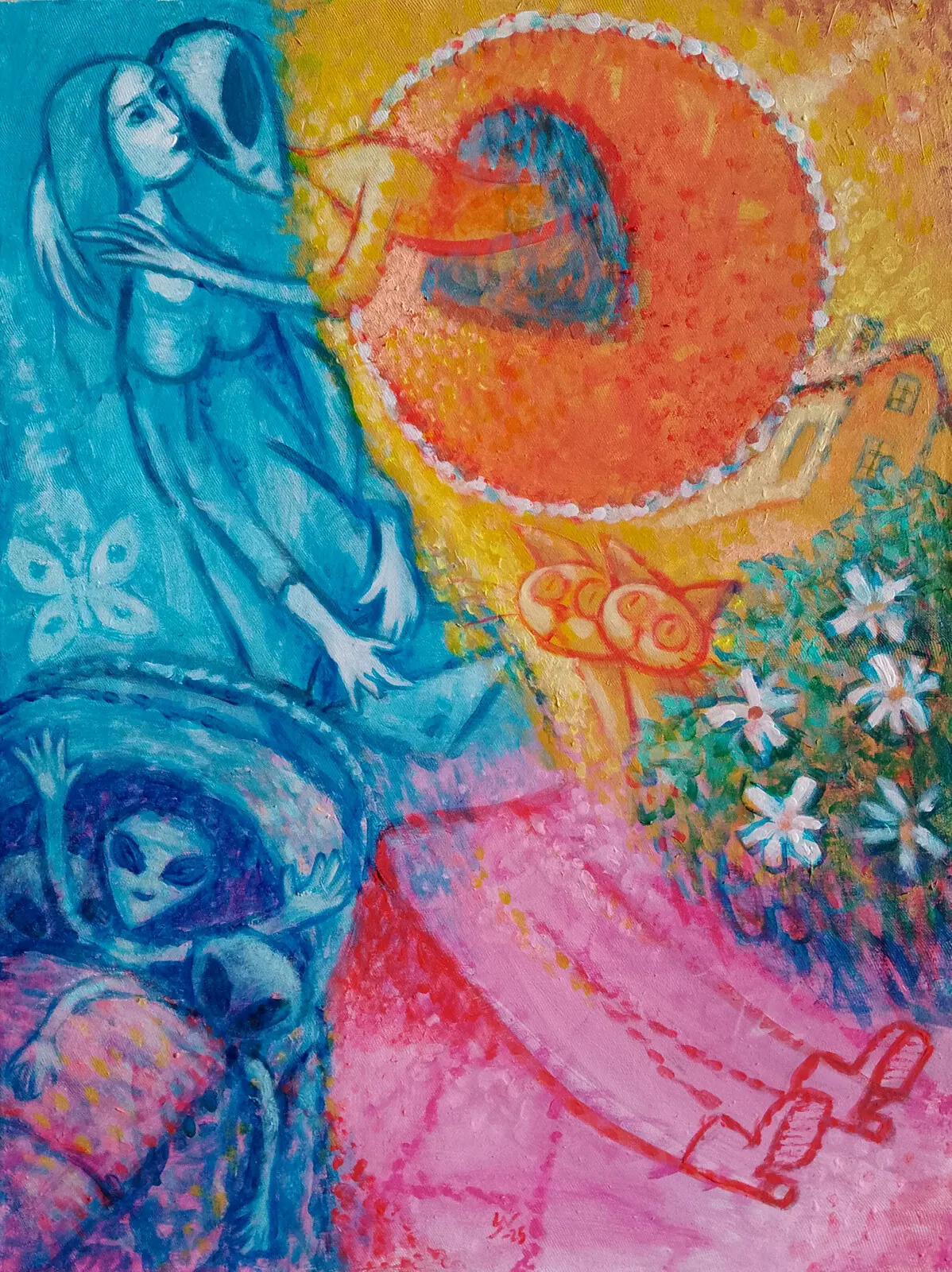 Akrylmålning Hello There, Lover! av Stefan Nyman