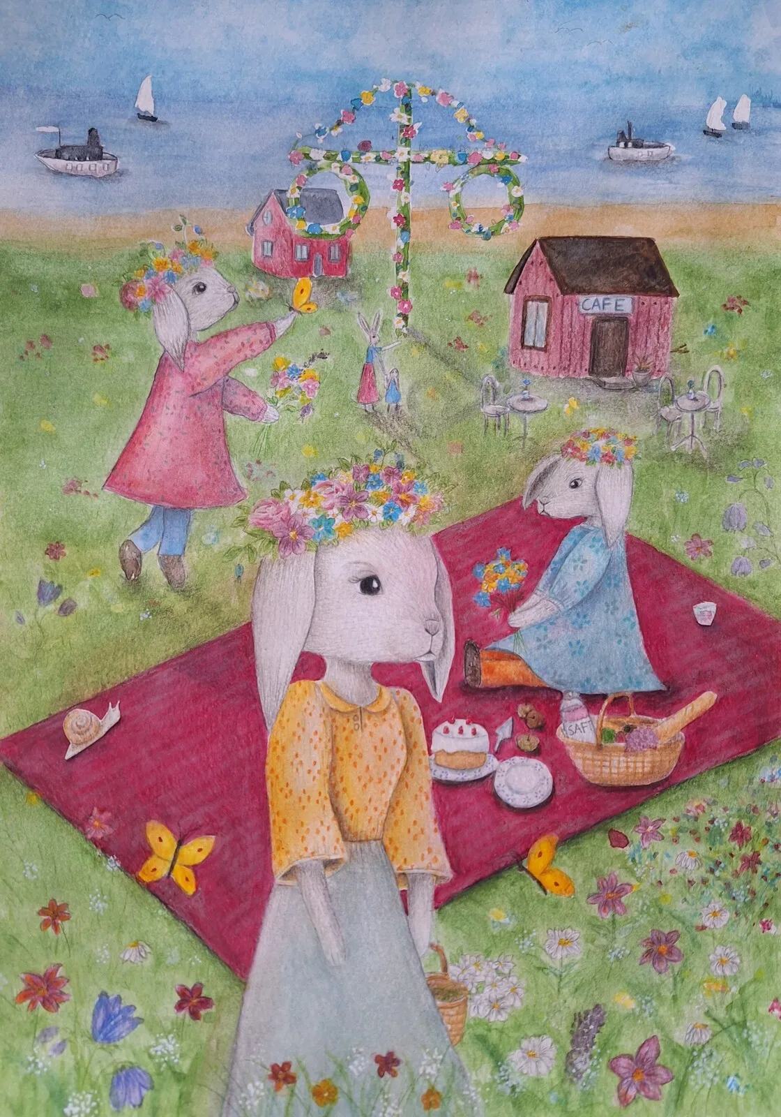 Sol, bad och blomsterkransar av Katrin Derholm