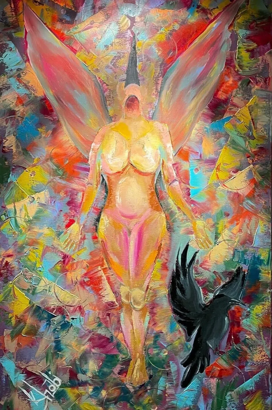 Oljemålning Fjädrar av frihet av Ella Art