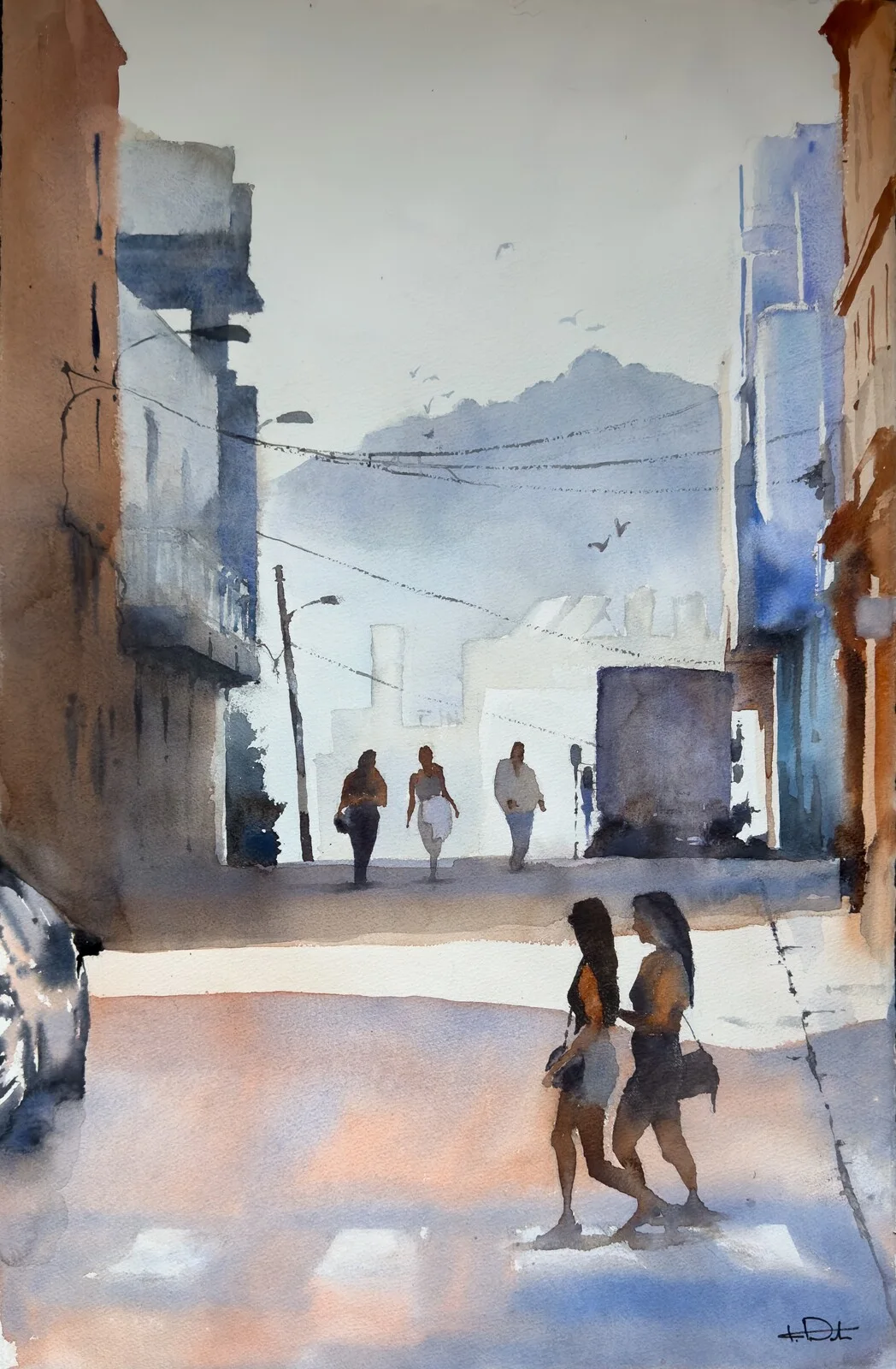 Akvarell Tarifa av Fredrik Drotte