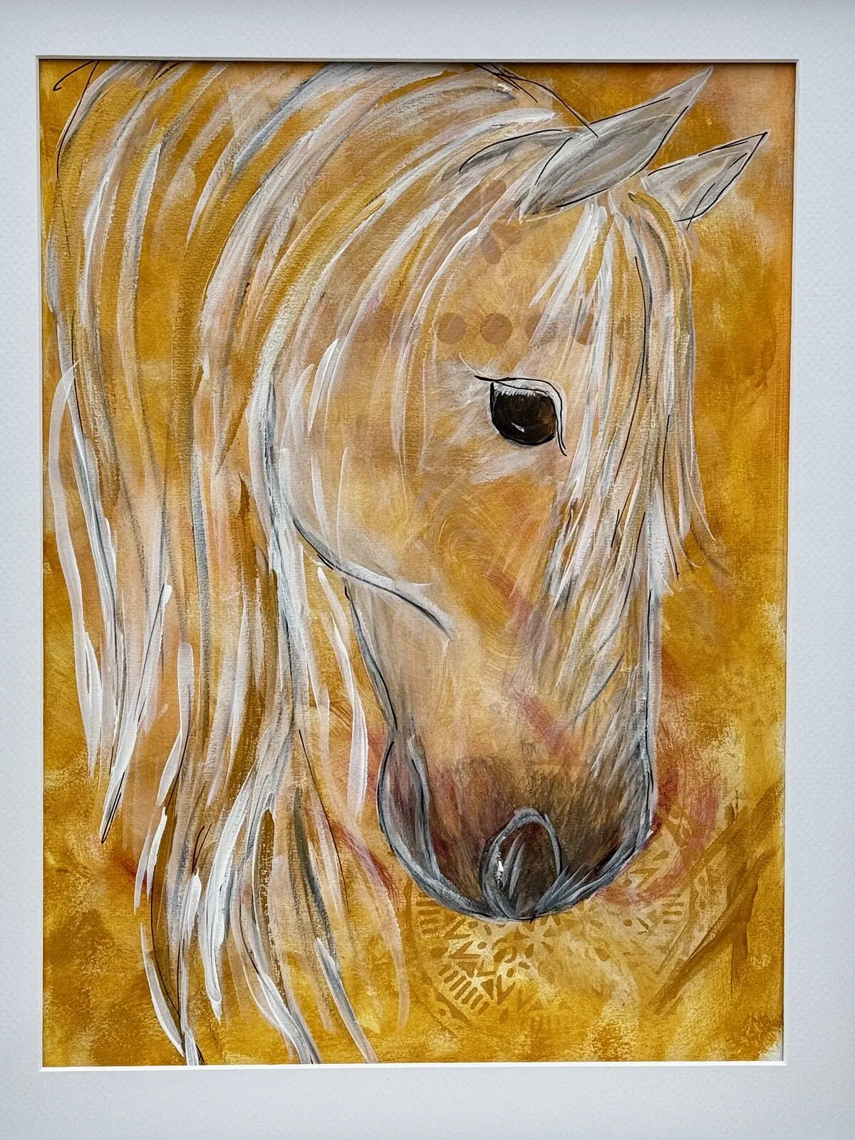 Akrylmålning Guld regn av Ulrica Tellebo