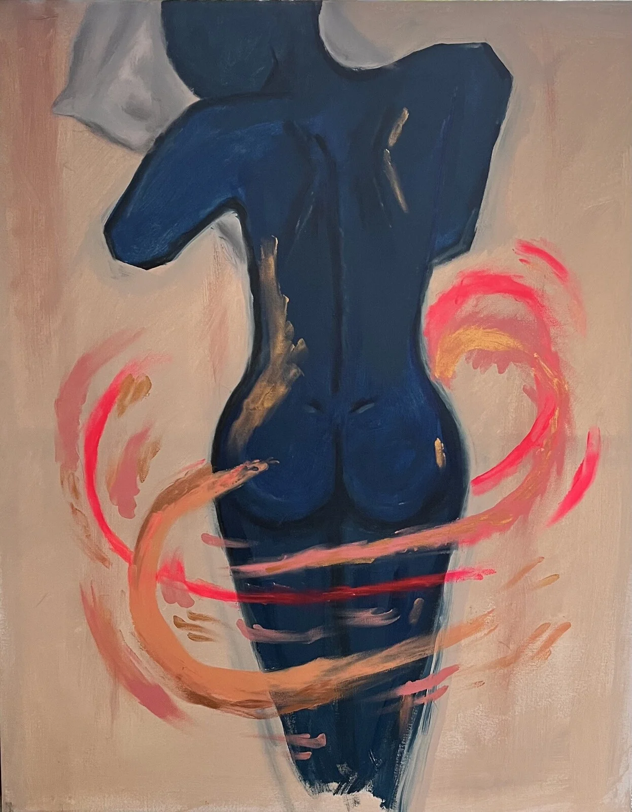 Akrylmålning Hon som sover av Amelie Uggla